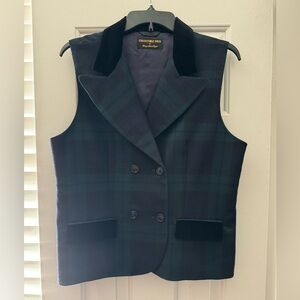 Velvet Collar Double Breasted Vest